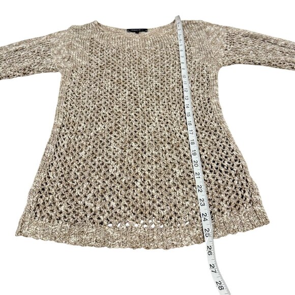 Lafayette 148 New York Open Knit Tan Linen Blend Sweater Size P (0-2) - Picture 6 of 6